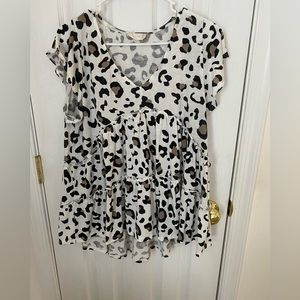 Altar'd State Flowy Cheetah Print Shirt